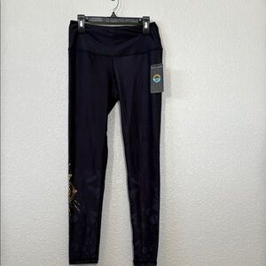 Sol & Mane Sacred Cora Tri Leggings Black Gold Sacred Geometry M NWT